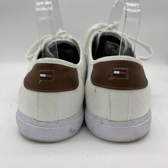 Tommy Hilfiger Pandora Sneakers White Blue Canvas Lace-Up Shoes - Size 11 - Picture 3 of 8